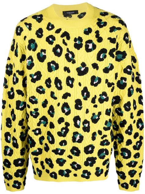 versace leopard sweater|versace blue and yellow.